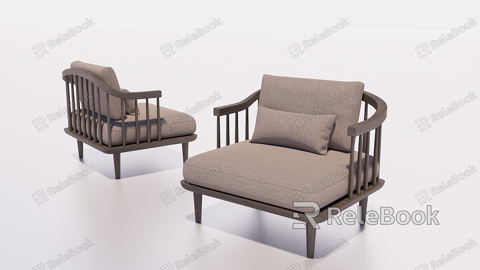 New Chinese Style Single Sofa Single Leisure Chair Single Sofa Chair model