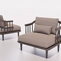 Modern Single Sofa With Wooden Frame Light Gray Cushions Armrests And Backrest