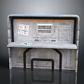 Life Support System Console Industrial Gray Metal Design With Technical Diagrams And Ventilation Grilles
