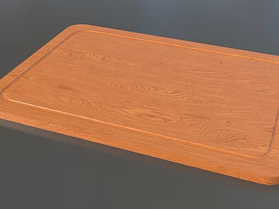 Wooden Cutting Board With Smooth Surface And Natural Grain For Kitchen Use 3d model