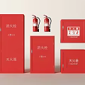 Essential Red Fire Safety Equipment Including Hydrants Extinguishers And Cabinets 3d model