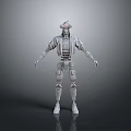 Mechanical Sci Fi Robot Character With Silver White Body And Metallic Limbs 3d model
