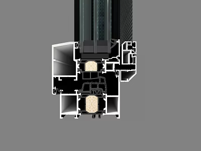 Structural Profile Cross Section View With Internal Cavity And Building Components 3d model