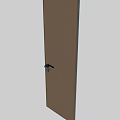 Modern Brown Swing Door Design With Open And Closed Positions In Interior