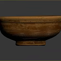 Handcrafted Brown Ceramic Bowl with Textured Surface for Daily Living Use