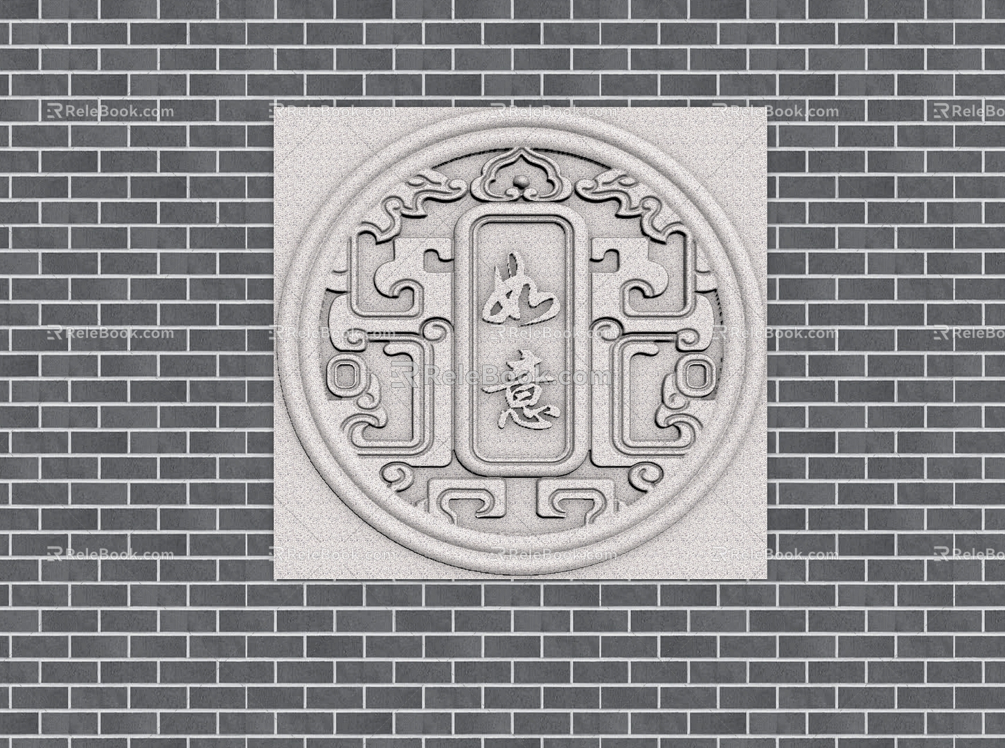 Ruyi component imitation stone paint exterior wall model