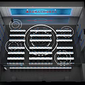 Modern Spacious Monitoring Room With Large Led Screen And Neatly Arranged Professional Operator Workstations