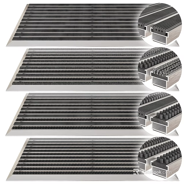 Square Carpet With Various Patterns And Textures 3d model 