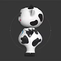 Cute Black And White Cartoon Cow Decorative Figure For Home Furniture With Yili Logo