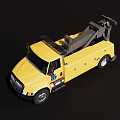 Yellow Tow Truck With Blue Logo And Heavy Duty Towing Equipment