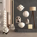 Quiet lamps and lanterns combination floor lamp pendant lamp moon lamp table lamp floor lamp 3d model
