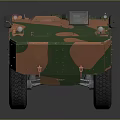 Military Armored Vehicle With Camouflage Pattern 6x6 Wheel Design And Roof Mounted Gear