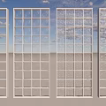 Modern Grid Pattern Room Dividers With Glass Panels For Space Partitioning 3d model