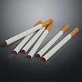 Cigarettes Arranged On Dark Background With White Filters And Brown Tips