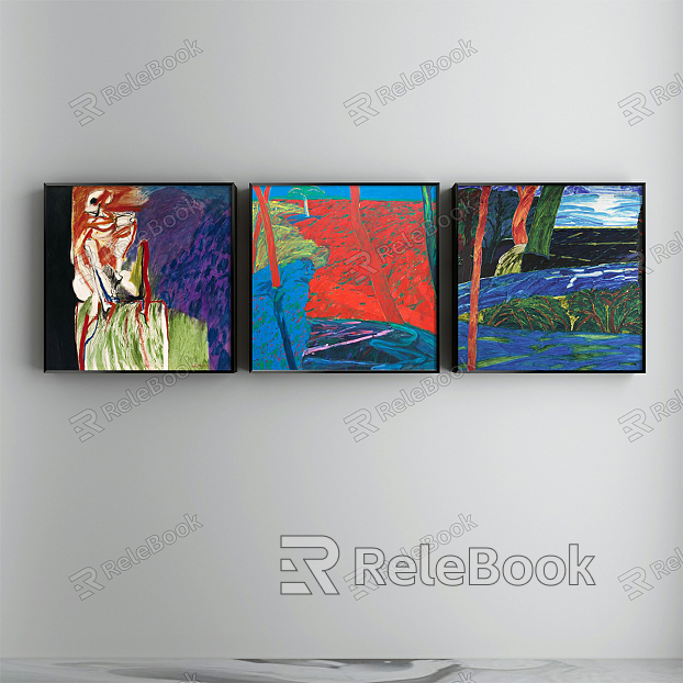 Modern abstract painting simple blue living room abstract decorative painting model