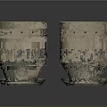 Two Metallic Cylindrical Industrial Components With Holes And Reflective Surface