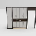 Modern Shoe Cabinet Design With Multiple White Doors And Dark Frame Storage 3d model