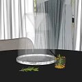 Glass Decorative Ornament Set with Small Mug and Rosemary for Table Decoration