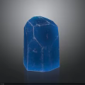 Blue Transparent Stone Cube Display on Dark Background With Polished Reflective Surface 3d model