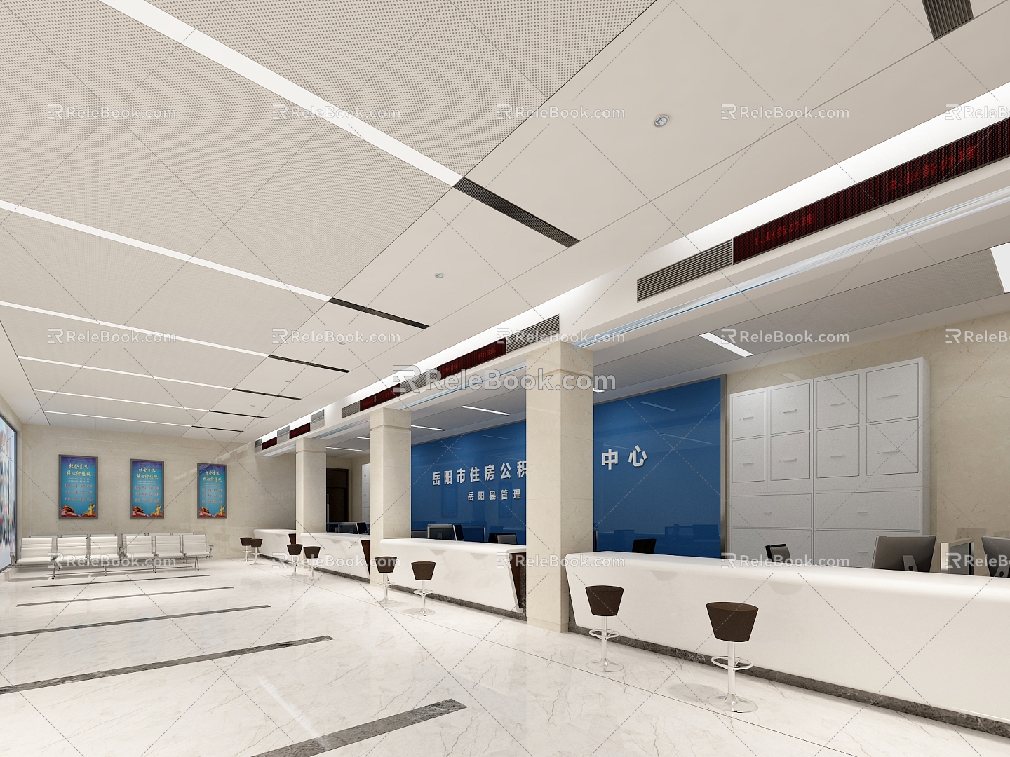 Modern Hall Office Service Hall 3d model