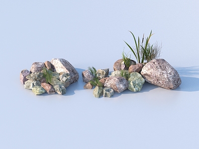 rockery stone landscape stone landscape stone garden sketch 3d model