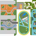 Waterfront Landscape Design With Lush Greenery Pedestrian Paths And Recreational Areas