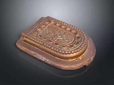 Traditional Copper Sculpture Carving with Intricate Patterns Decorative Borders And Relief Designs 3d model