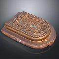 Traditional Copper Sculpture Carving with Intricate Patterns Decorative Borders And Relief Designs
