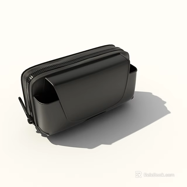 Black Storage Bag With Zipper Closure Multiple Compartments Smooth Durable Material and Portable Organizer Design 3d model 