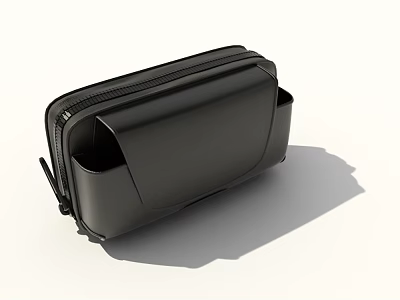 Black Storage Bag With Zipper Closure Multiple Compartments Smooth Durable Material and Portable Organizer Design 3d model