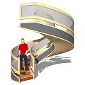 Modern Spiral Staircase Design With Glass Railings And Wooden Steps