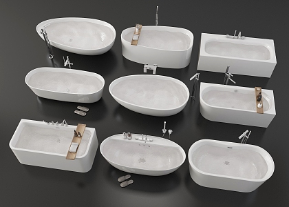 Bathtub Bidet Integrated Bathtub Independent Bathtub Round Bathtub GROHE Bathtub Ergonomic Bathtub Bathroom toiletries Slippers 3d model