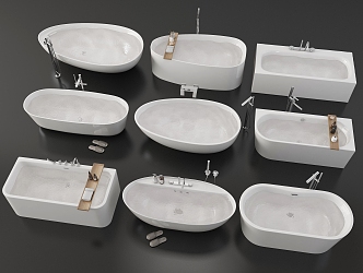 Bathtub Bidet Integrated Bathtub Independent Bathtub Round Bathtub GROHE Bathtub Ergonomic Bathtub Bathroom toiletries Slippers 3d model