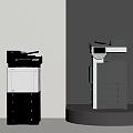 Two Modern Office Multifunction Printers With Efficient Performance And Sleek Design 3d model