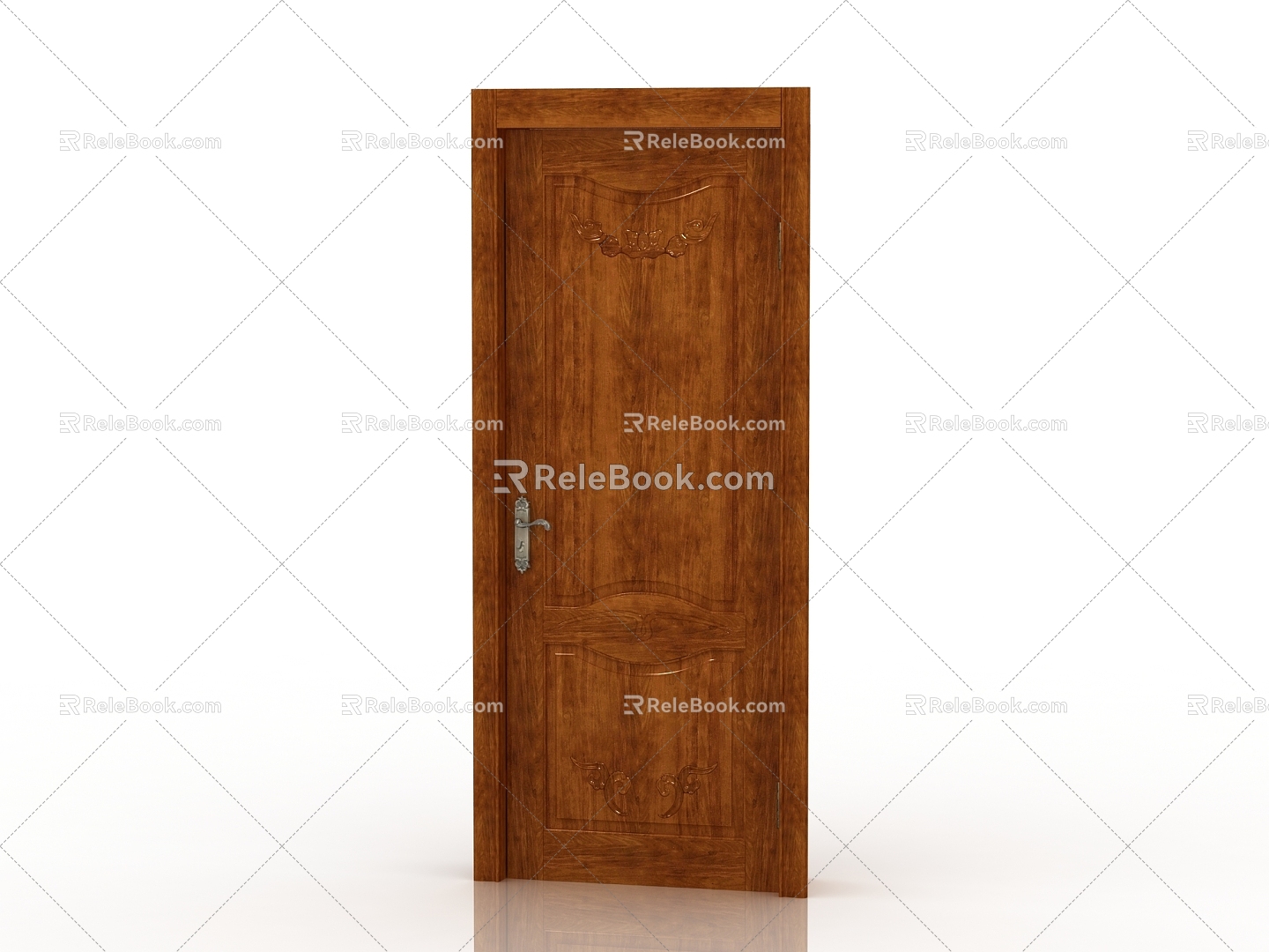 Modern Interior Door Solid Wood Door 3d model