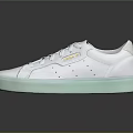 Minimalist White Low Top Leather Sneakers With Translucent Sole For Casual Daily Wear