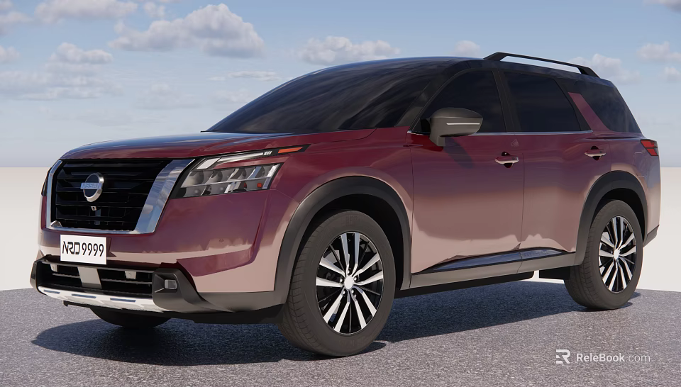 Nissan Red SUV With Modern Front Face Alloy Wheels And Sleek Body Lines 3d model 