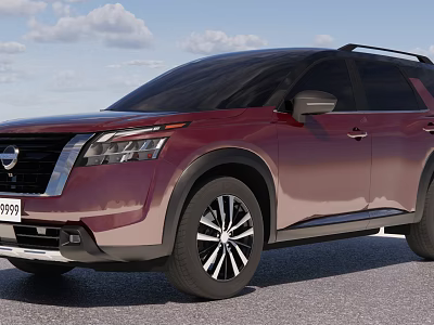 Nissan Red SUV With Modern Front Face Alloy Wheels And Sleek Body Lines 3d model