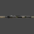 Tan Tactical Rifle With Modern Rail System Magazine And Muzzle Device Design 3d model