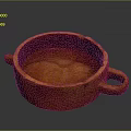 Orange Ceramic Bowl With Two Handles For Daily Household Kitchen Use