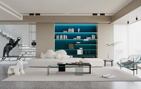 modern living room 3d model