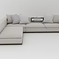 Modern Light Gray L shaped Sectional Sofa with Soft Cushions and Comfortable Seating 3d model