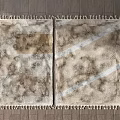Soft Textured Square Rugs With Neutral Abstract Pattern Fringed Edges For Living Room Wooden Floor