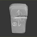 White Cracked Stone Sarcophagus With Blue Glowing Number One And Eye Symbols