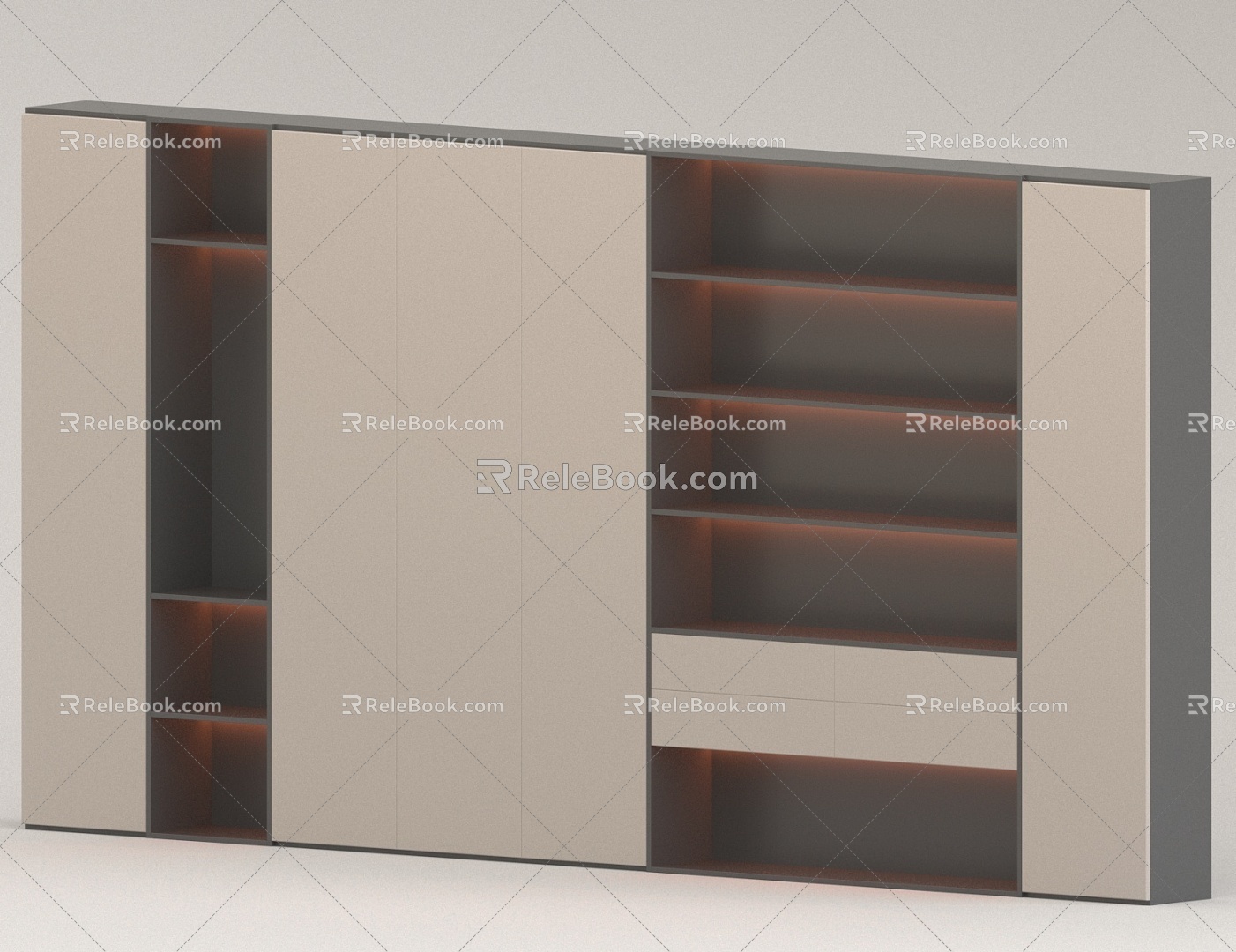 Study background wall cabinet 3d model