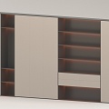 Study background wall cabinet 3d model