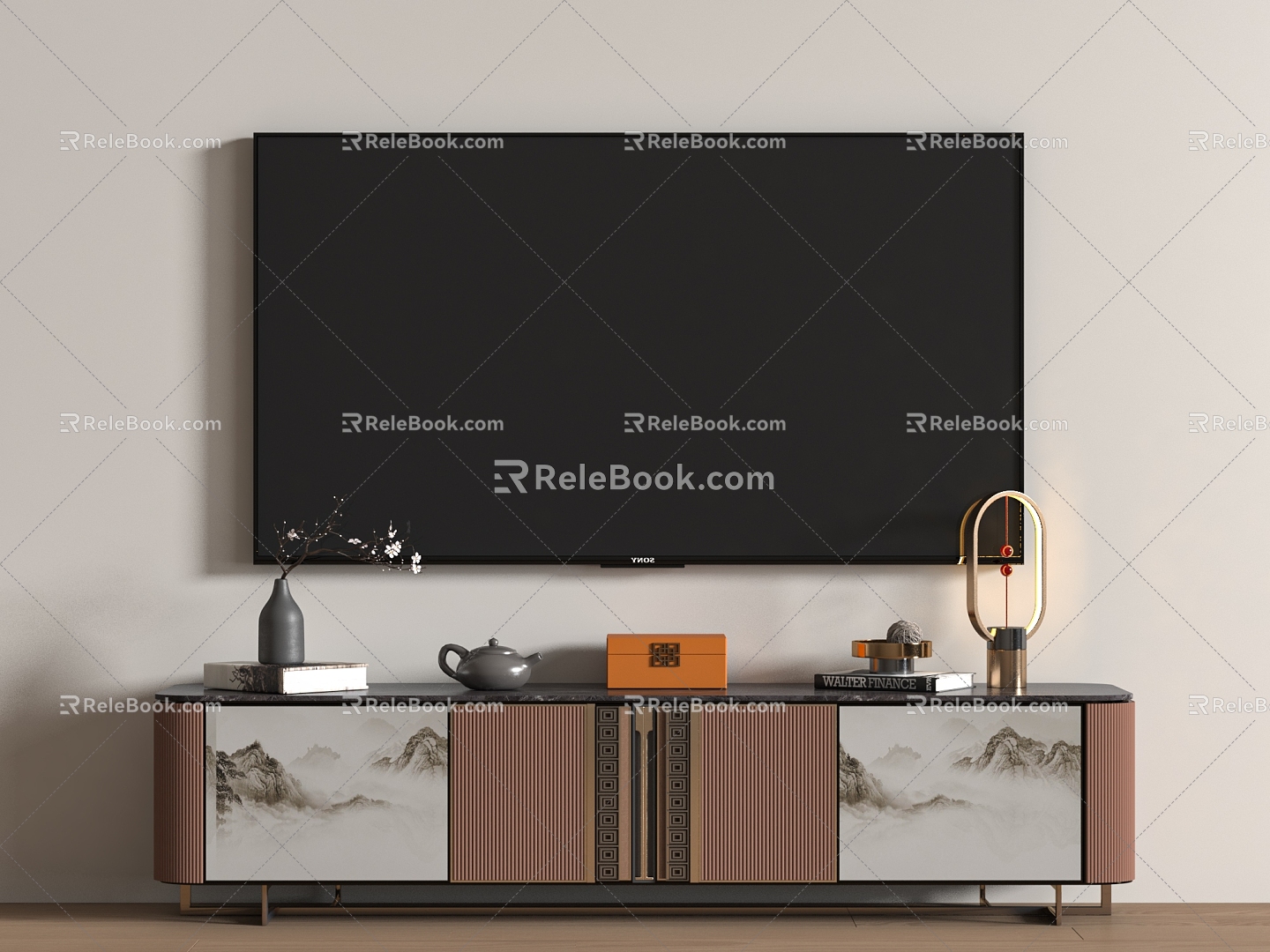 New Chinese TV Cabinet New Chinese TV Cabinet 3d model