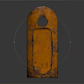 Rusted Orange U Shaped Hardware Tool Bracket With Two Holes And Rustic Finish