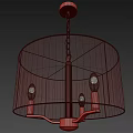 Modern Elegant Chandelier With White Fabric Drum Shade And Gold Metal Frame For Living Room