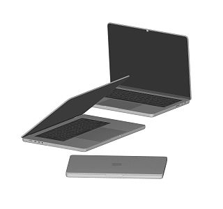 Modern Laptop Tablet PC 3d model